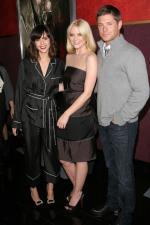 Дженсен с альбой(в пижаме) на премьера "мой кровавый валентин"