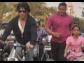 Shahrukh Khan rides a bicycle on Carter road