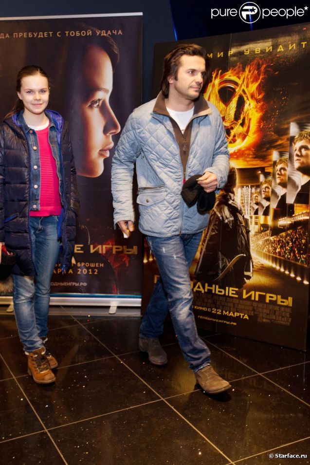 С дочкой Машей на премьере фильма Голодные игры 22.03.2012.